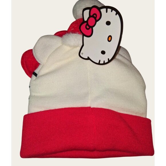 Hello Kitty Beanie & Fleece Hat Set Adult Osfa NEW - Picture 5 of 10